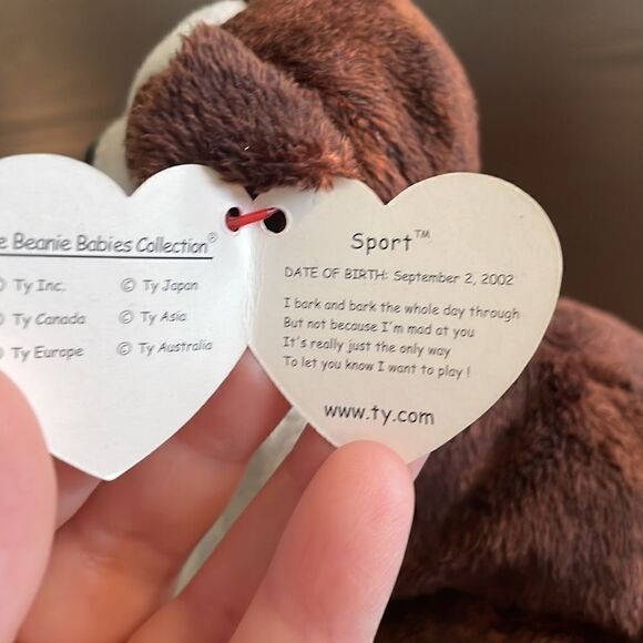 2002 TY Beanie Baby Sport the Dog (2002) Beanie Baby Brown Boston Terrier 7.5” - Picture 6 of 8